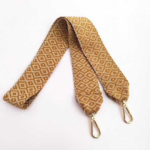 Ethnic Geometric Wide Bag Strap Replacement Adjustable Polyester Jacquard Woven Shoulder Crossbody Belt With Metal Lobster Clasp