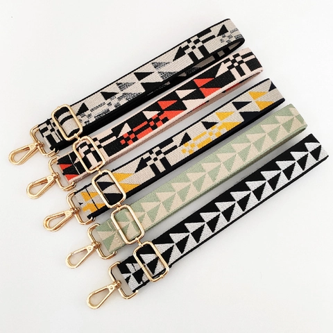 Tracolla Di Ricambio Larga Regolabile Tracolla Jacquard Geometrico Poliestere Cotone Fettuccia Accessorio Per Borsa A Tracolla