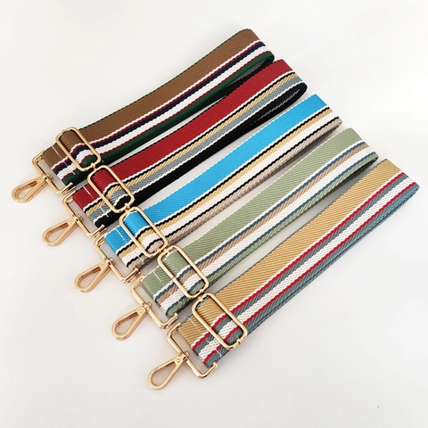 Correa de Repuesto Ajustable Ancha de Rayas de Contraste Tejida Bandolera para Bolsos de Mano Accesorios de Mujer