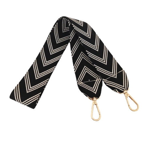 Wide Bag Strap Thick Canvas Webbing Shoulder Crossbody Belt Embroidered Chevron Pattern Jacquard Handbag Replacement Women