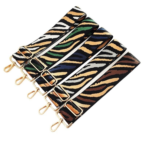 Adjustable Replacement Bag Straps Wide Nylon Webbing Zebra Animal Print Ethnic Style Shoulder Crossbody
