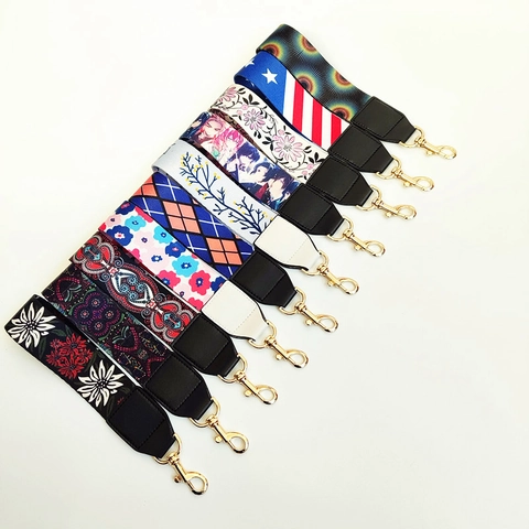 Correa De Muñeca Para Bolso Patrón Étnico Cinta Poliéster Cuero PU Para Llaves Carteras Estilo Bohemio Para Mujeres