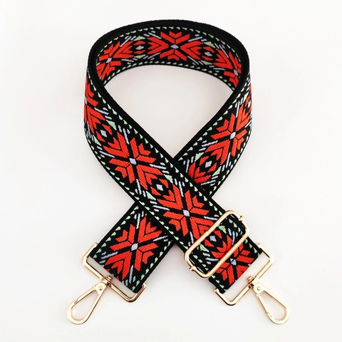 Ethnic Style Jacquard Woven Bag Strap Adjustable Wide Shoulder Strap For Handbags Crossbody Bag Replacement Polyester Cotton