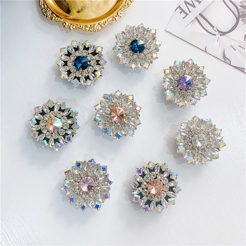 Luxury Rhinestone Sunflower Phone Grip Holder Collapsible Expandable Socket Desktop Stand For Smartphones Flower Crystal