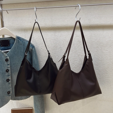 Minimalistische PU Leder Hobo Schultertasche Große Kapazität Verstellbarer Riemen Vintage Pendler Tragetasche Für Frauen