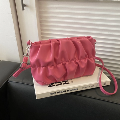 Sac À Épaule Froncé Pour Femme En Cuir PU Sac Pochette Nuage Plissé Style Urbain Chic Et Minimaliste Versatile