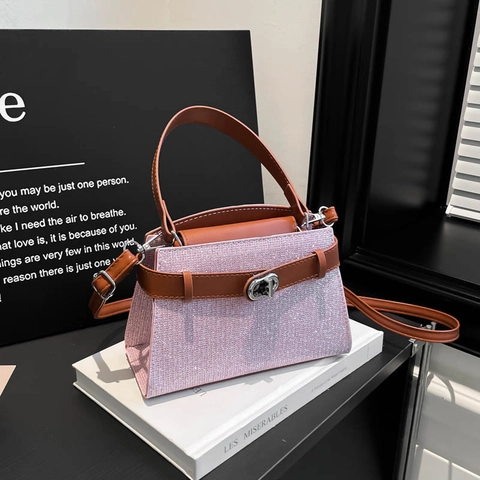 Borsa Da Donna Con Paillettes E Pelle PU Trama Intrecciata Borsa A Spalla Tracolla Regolabile Manico Superiore Versatile Chic