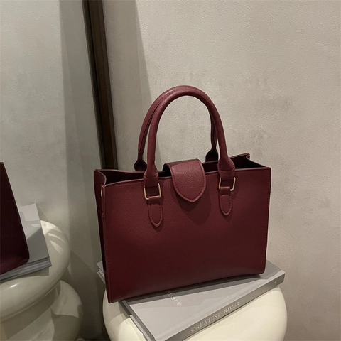 Sac A Epaule Femmes Cuir PU Grain De Litchi Grande Capacite Sac A Main Commuteur Bandouliere Ajustable Style