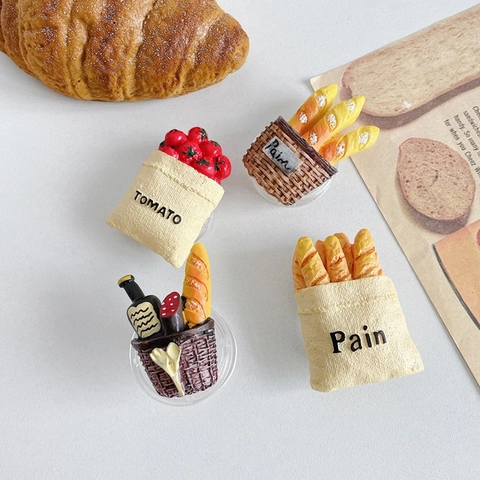 3D Simulation Essen Handy Griffhalter Ausziehbarer Ständer Lustige Kreative Baguette Tomate Brot Korb Form Für Smartphone