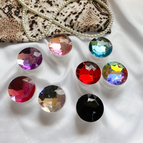 Diamond Cut Rhinestone Expanding Phone Grip Stand Foldable Telescopic Socket Candy Color Luxury For Smartphone