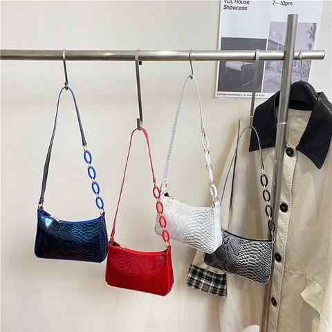 Borsa Sottobraccio Da Donna Con Motivo Serpente Pelle PU Borsa A Spalla Chic Con Catena In Acrilico Stile Vintage Versatile