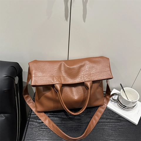 Damen Retro Tote Bag Große Kapazität Litschimuster PU Leder Schulter Umhängetasche Für Pendler Mode Handtasche