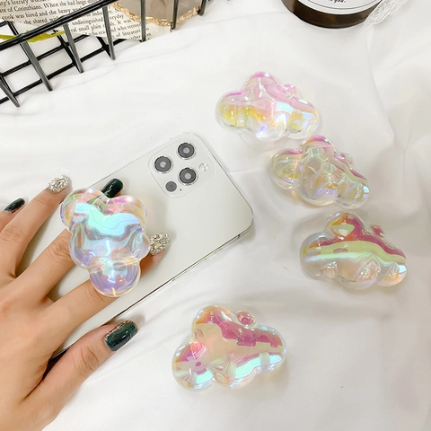 Supporto Airbag Per Telefono Nuvola Iridescente Griptok Impugnatura Estensibile Per Smartphone Supporto Scrivania Kawaii Olografico
