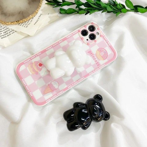 Supporto Per Telefono Orso 3D Estensibile Resina Lucida Supporto Smartphone Universale Forma Animale