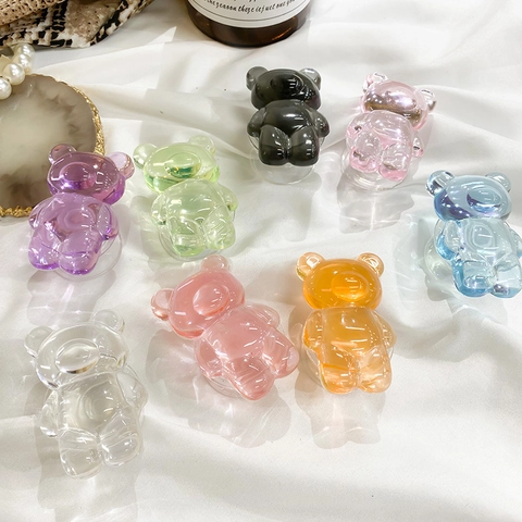 Süßer 3D Bär Transparenter Harz Handyhalter Luftkissen Sockel Faltbar Universal Schreibtischständer Zubehör