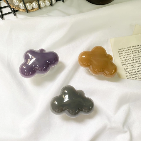 Cloud Shaped Expanding Phone Socket Grip Stand Glänzendes Harz Minimalistischer Faltbarer Universeller Klebstoff Zubehör Für Smartphones