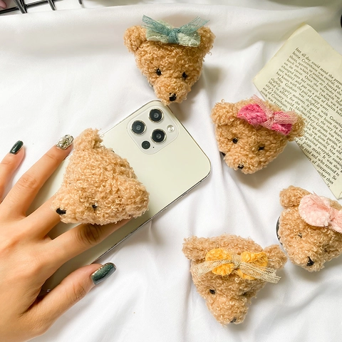 Supporto Per Telefono Orsetto Di Peluche Cuscino D'Aria Estensibile Griptok Lana Di Agnello Per Smartphone