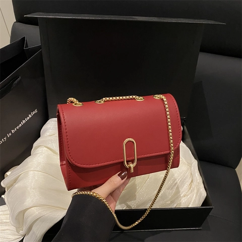 Women Crossbody Bag PU Leather Leopard Print Gold Chain Strap Small Square Shoulder Bag Commuting Fashionable Elegant