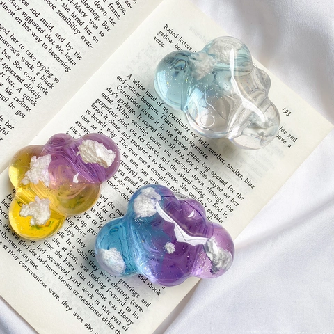 Cloud Shape Handyhalterung Harz Glitzer Transparent Farbverlauf Ausziehbarer Ständer Für Smartphone Handgriff Neuheit