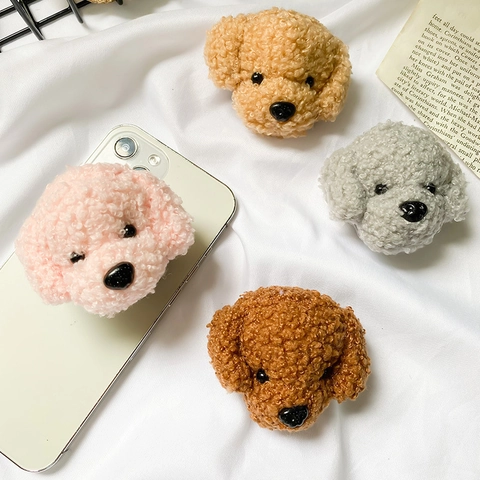 Supporto Per Telefono Cane In Peluche Morbida Lana D Agnello Supporto Airbag Pieghevole Per Cellulari Universali Accessorio