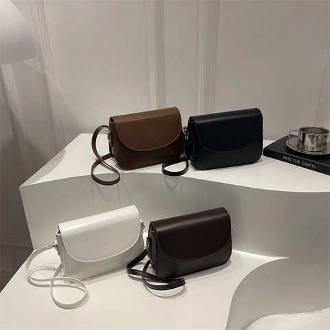 Borsa A Spalla Minimalista Pelle PU Retro Patta Tracolla Per Donne Quotidiana Versatile Chic Quadrata