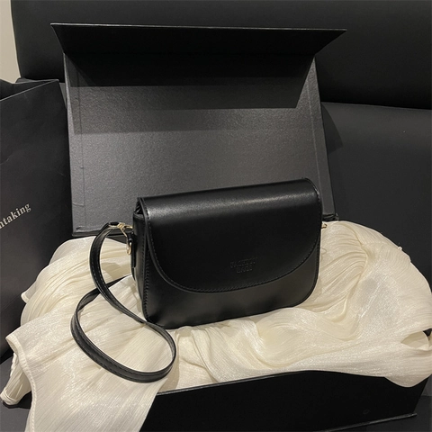 Borsa A Spalla Minimalista Pelle PU Retro Patta Tracolla Per Donne Quotidiana Versatile Chic Quadrata