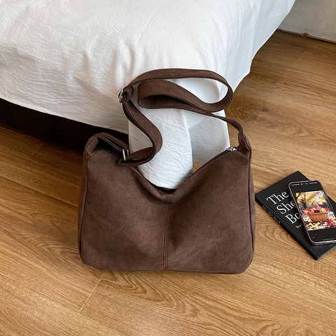Bolso Hobo Grande Para Mujer Cuero PU Mate Bolso De Hombro Minimalista Con Correa Ajustable Para Diario