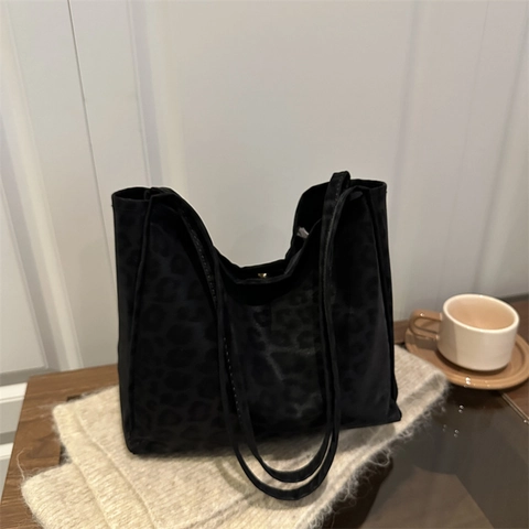 Luipaardprint Tote Tas Vrouwen Grote Capaciteit Schoudertas Retro Handtas Met Magneetsluiting Dagelijks Gebruik