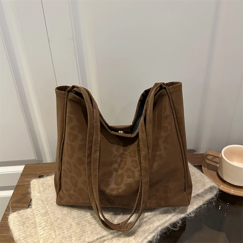Große Kapazität Leopardenmuster PU Leder Tragetasche Für Damen Herbst Winter Mode Umhängetasche Pendeln Einkaufen Handtasche