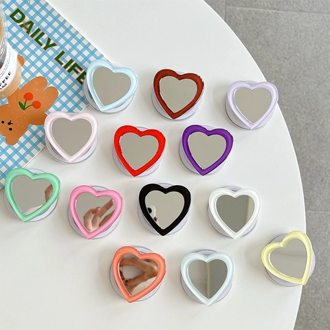 Supporto Per Telefono Magnetico Con Specchio A Cuore Supporto Pieghevole Estensibile Specchio Da Trucco Portatile