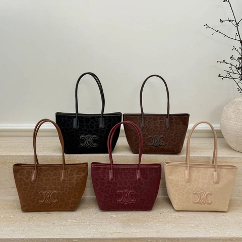 Damen Leopard Print Tote Bag PU Leder Große Kapazität Retro Schultertasche Unterarmtasche Lässige Handtasche