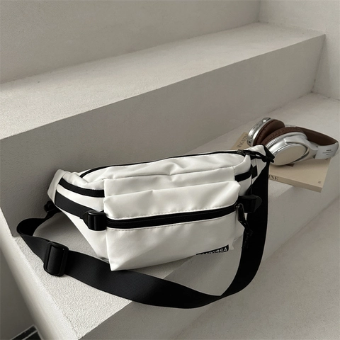 Borsa Da Petto In Nylon Grande Capacità Marsupio Sportivo Minimalista Urbano Borsa A Tracolla Per Telefono Cinturino Regolabile