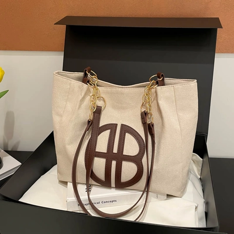 Damen Große Kapazität Wildlederimitat Segeltuch Einkaufstasche Vintage Lässige Schultertasche Mit Goldkette Mode Pendeltasche