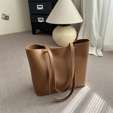 Große Kapazität Tote Bag PU Leder Mode Pendler Schulter Handtasche Vielseitig Minimalistisch Für Frauen