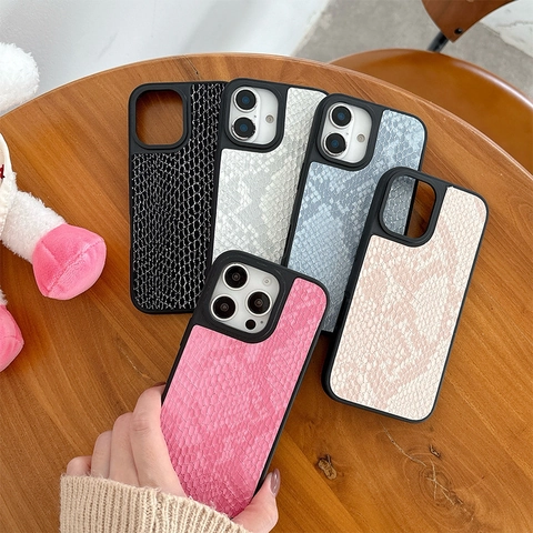 Custodia Per Telefono Con Motivo Pelle Di Serpente Ecopelle Cover Protettiva Antiurto Per iPhone 17 16 15 14 13 12 11