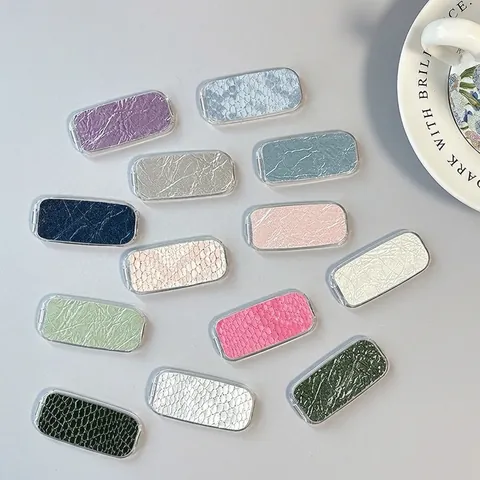 Snake Skin Pattern Flip Mirror Phone Stand Adhesive Foldable Desktop Makeup Mirror Accessory Minimalist Portable