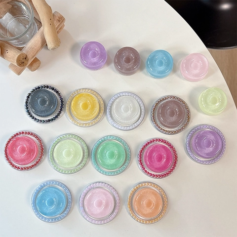 Magnetische Handy Airbag Halterung Donut Form Harz Glitzer Magsafe Kompatibel Mit Kunstperlen Koreanischen Ins Stil Ringhalter