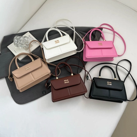 Women PU Leather Handbag Small Square Crossbody Bag With Top Handle Detachable Strap Solid Color Elegant Flap Tote