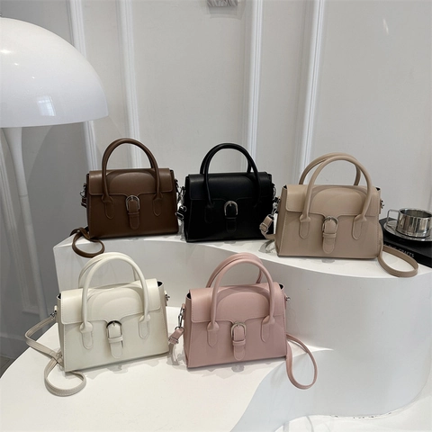 Borsa a Tracolla Quadrata in Pelle PU Retrò da Donna Borsa a Mano Minimalista Con Cinturino Regolabile Moda