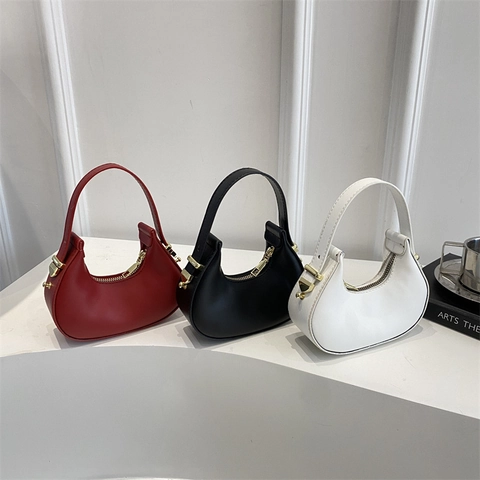 Women's Minimalist PU Leather Dumpling Handbag Fashion Hobo Bag Solid Color Small Shoulder Bag Evening Party Purse