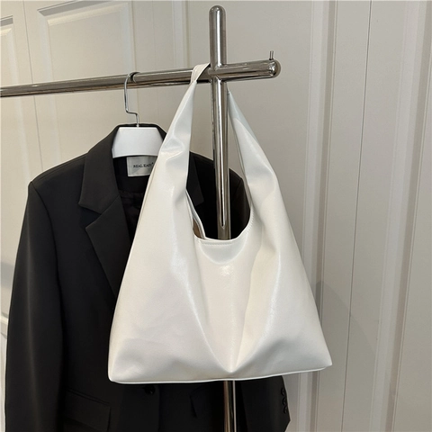 Grote Capaciteit PU Lederen Tas Voor Dames Minimalistische Retro Hobo Schoudertas Voor Dagelijks Gebruik