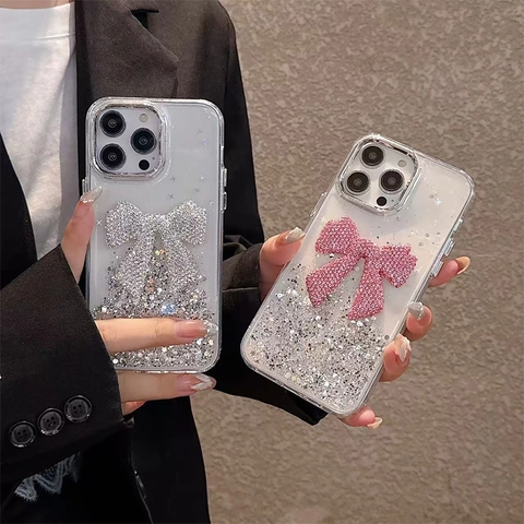 Funda Iphone Mariposa De Diamantes De Imitación TPU Transparente Brillo Lentejuelas Bling Estrella Para Mujer Moda