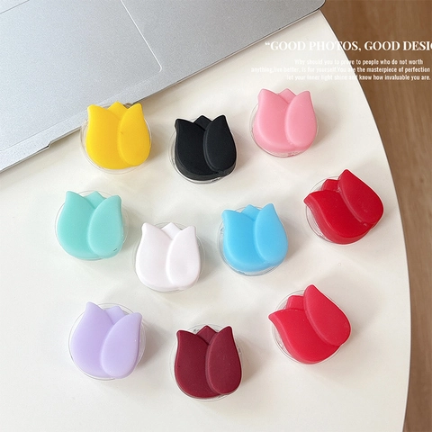 Support De Téléphone Tulipe Silicone Extensible Griptok Adhésif Télescopique Floral Minimaliste Style Coréen