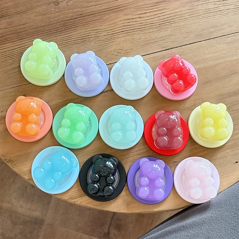Magnetischer Gummibärchen Handygriff Expandierbarer Harzständer Transparentes Jelly Cartoon Desktop Halterung Support