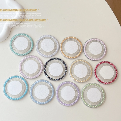 Supporto Per Telefono Con Künstliche Perle Colorate Rotondo Magnetico Supporto Adesivo Plastica DIY Accessori Universali