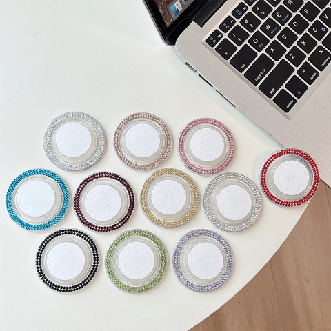 Magnetischer Handy Griff Mit Strass Doppelreihig Zusammenklappbarer Sockel Halter Rund Glitzernd Zubehör