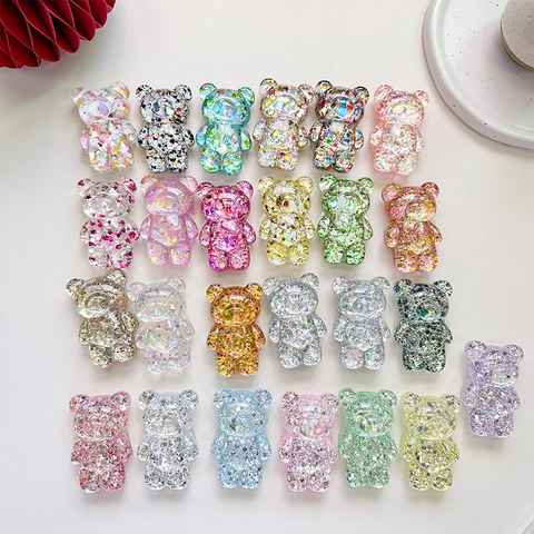 3D Glitzer Pailletten Bär Handyhalter Zusammenklappbar Airbag Griff Ständer Magnetisch Klebrig Desktop Halterung Bling