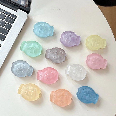 Supporto Telefono Forma Pesce Taiyaki Opaco Scolpito Airbag Espandibile Adesivo Supporto Scrivania Per Cellulari Mobile