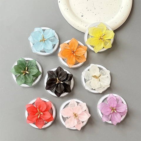 3D Bloem Magnetische Telefoon Grip Uitbreidbare Standaard Gematteerde Hars Lotus Opvouwbare Telefoonhouder
