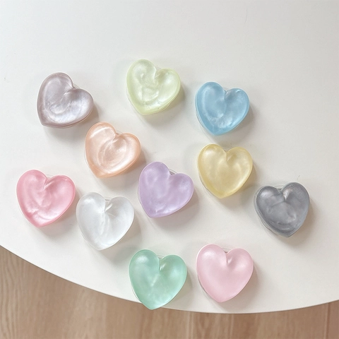 Heart Shaped Phone Grip Expanding Stand Glitter Artificial Pearl Luster Matte Foldable Griptok Macaron Colors For Smart Phones